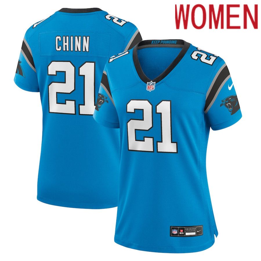 Women Carolina Panthers 21 Jeremy Chinn Nike Blue Player NFL Jersey